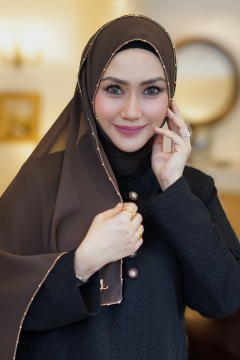 Eva Shawl - Borderline Shimmering Rhinestones (Dark Brown)