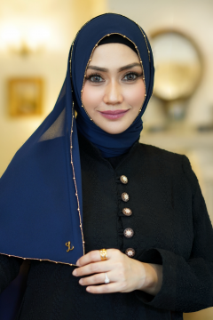 Eva Shawl - Borderline Shimmering Rhinestones (Navy Blue)