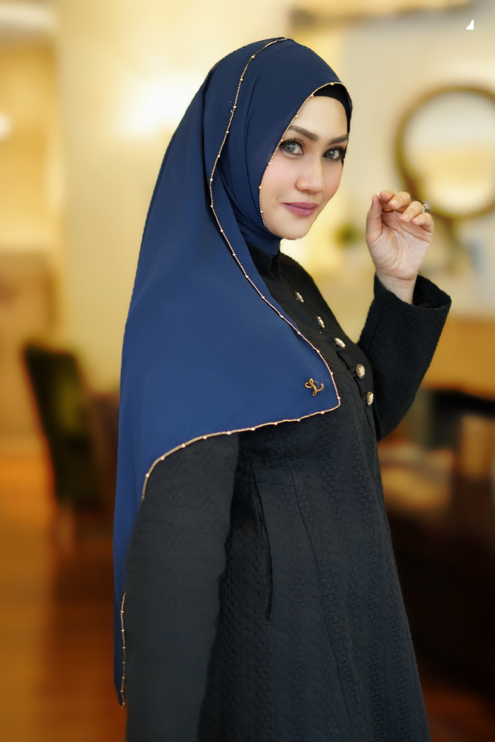 Eva Shawl - Borderline Shimmering Rhinestones (Navy Blue)