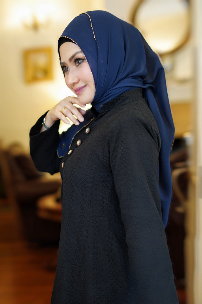 Eva Shawl - Borderline Shimmering Rhinestones (Navy Blue)