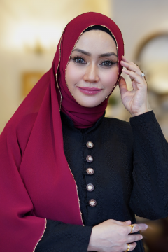 Eva Shawl - Borderline Shimmering Rhinestones (Ruby Red)