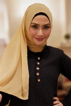Eva Shawl - Borderline Shimmering Rhinestones (Soft Brown)