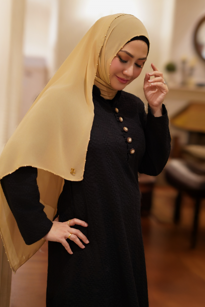 Eva Shawl - Borderline Shimmering Rhinestones (Soft Brown)