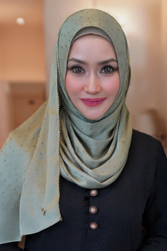 Clara Shawl - Gold Beaded Embellishment (Sage Green)
