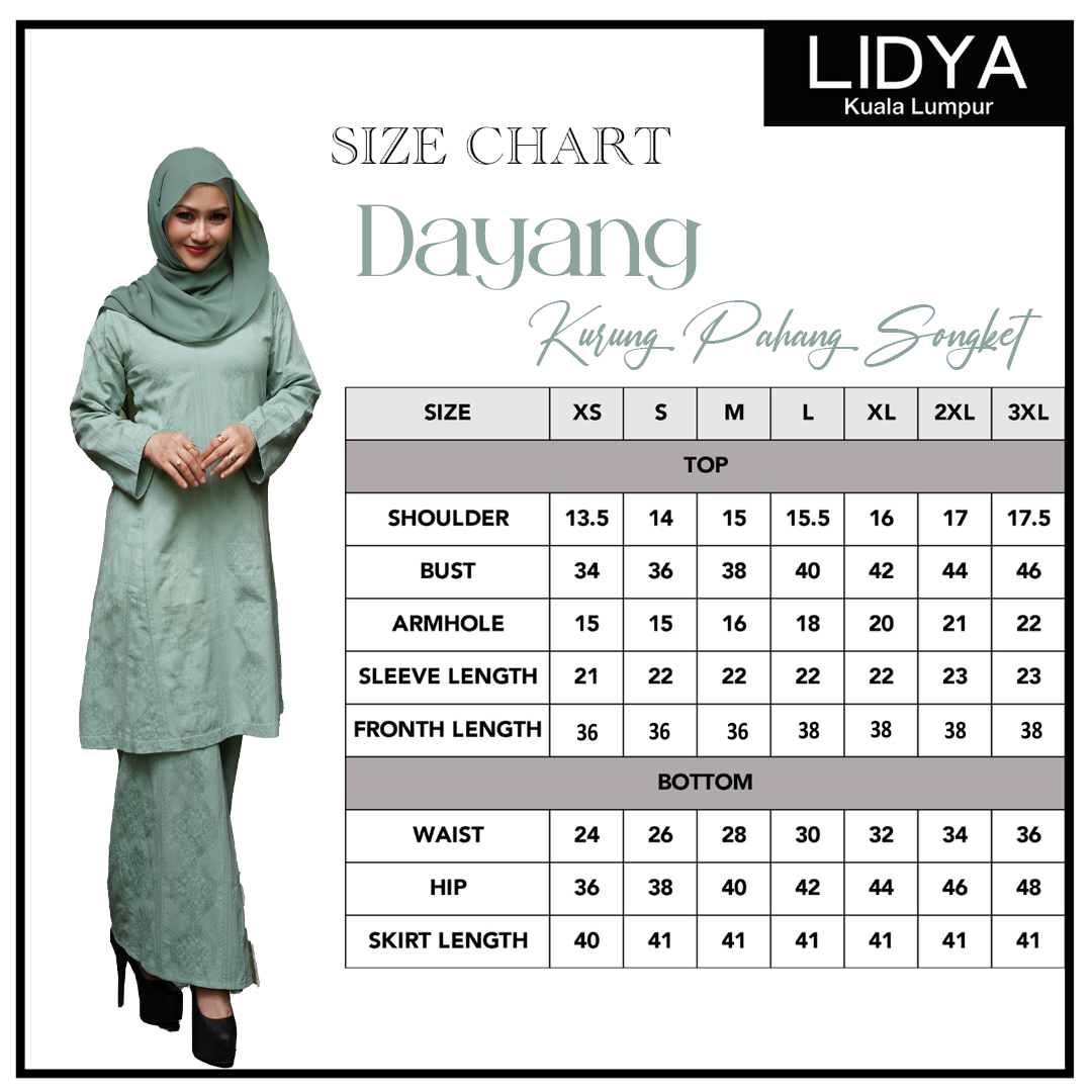 Dayang - Kurung Pahang Songket Klasik (Sage Green)
