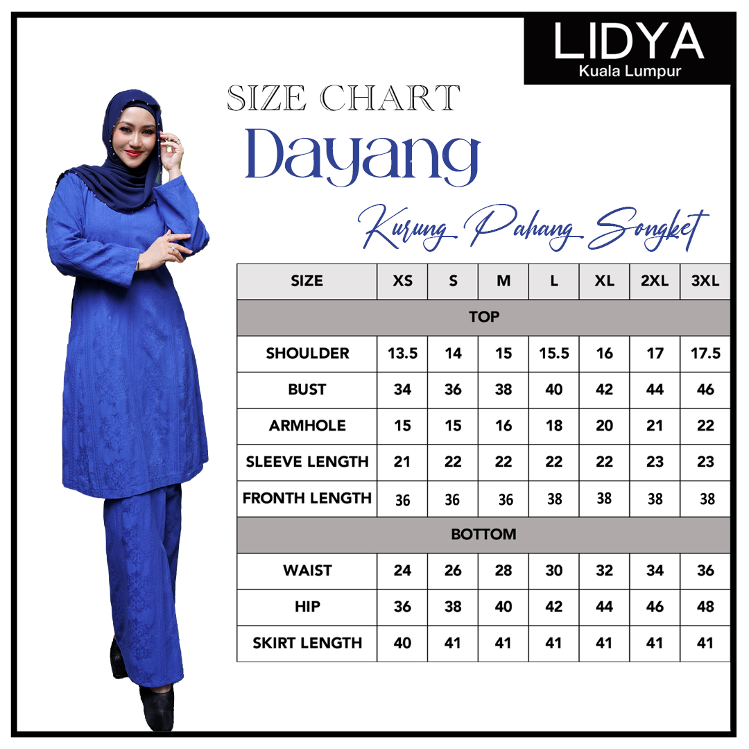 Dayang - Kurung Pahang Songket Klasik (Royal Blue)