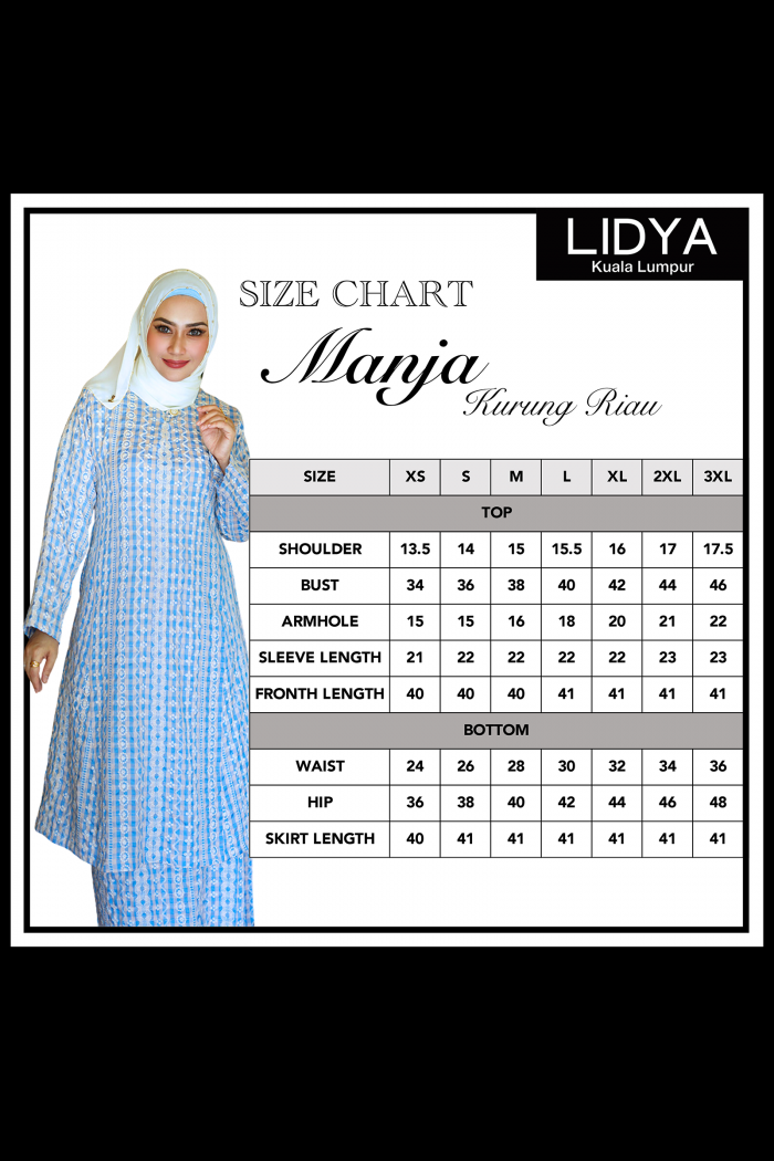 Kurung Riau Manja (Sky Blue)