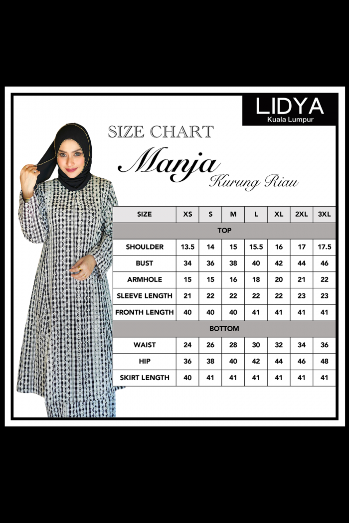 Kurung Riau Manja (Retro Black)