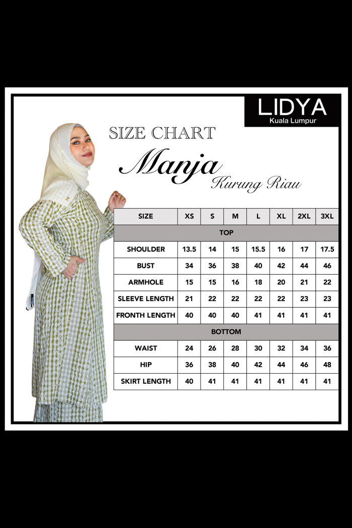 Kurung Riau Manja (Olive Green)