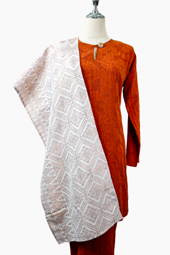 Selendang Songket Klasik V6 (Mutiara)