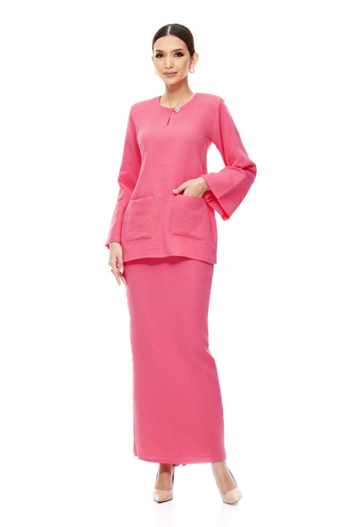 Kurung Kedah Tun Teja (Coral Rose)