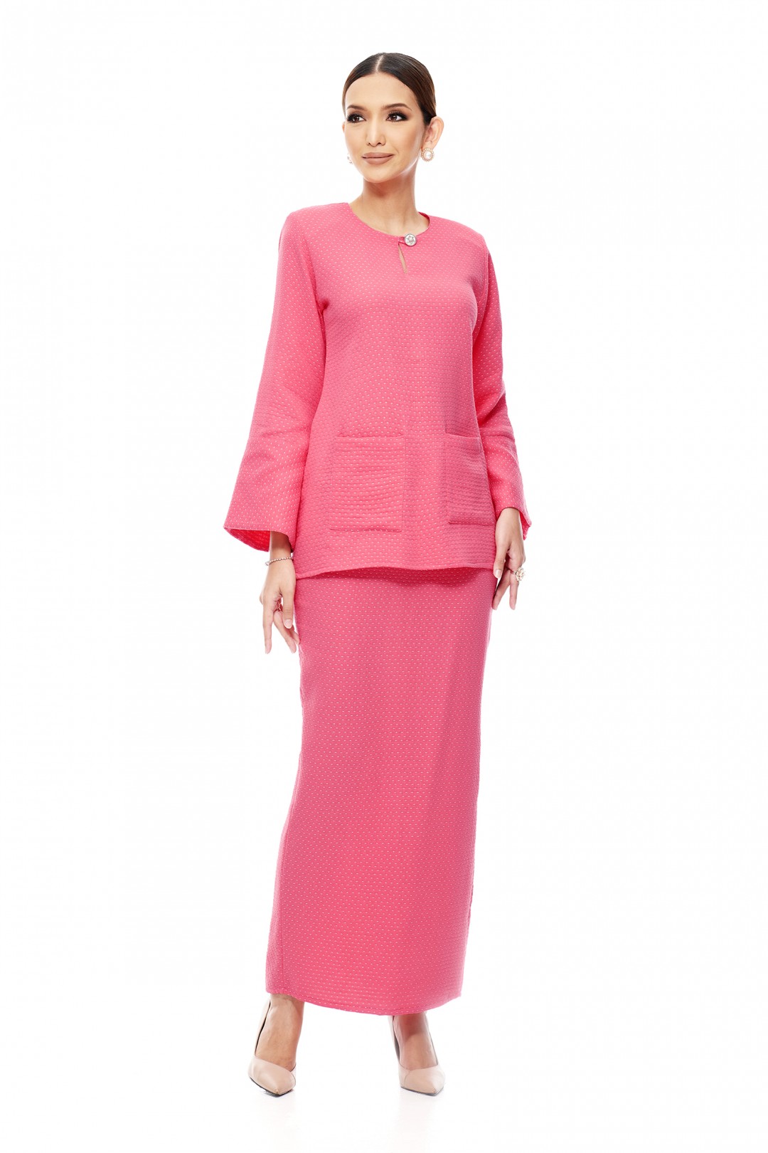 Kurung Kedah Tun Teja (Coral Rose)