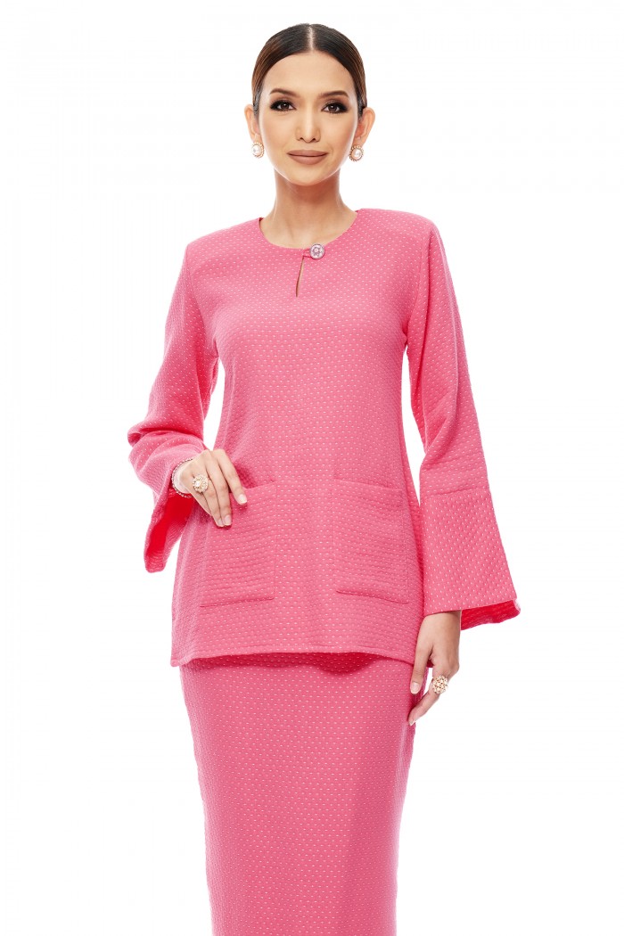 Kurung Kedah Tun Teja (Coral Rose)