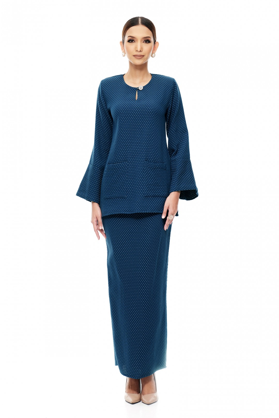 Kurung Kedah Tun Teja (Teal Blue)