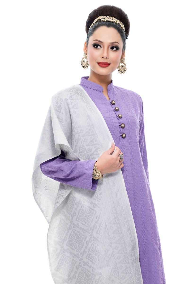 Selendang Songket Klasik (White Diamond)
