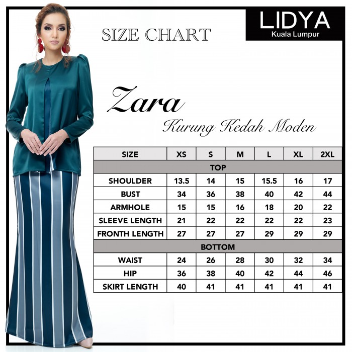 Zara Mini Kurung (Emerald Green)