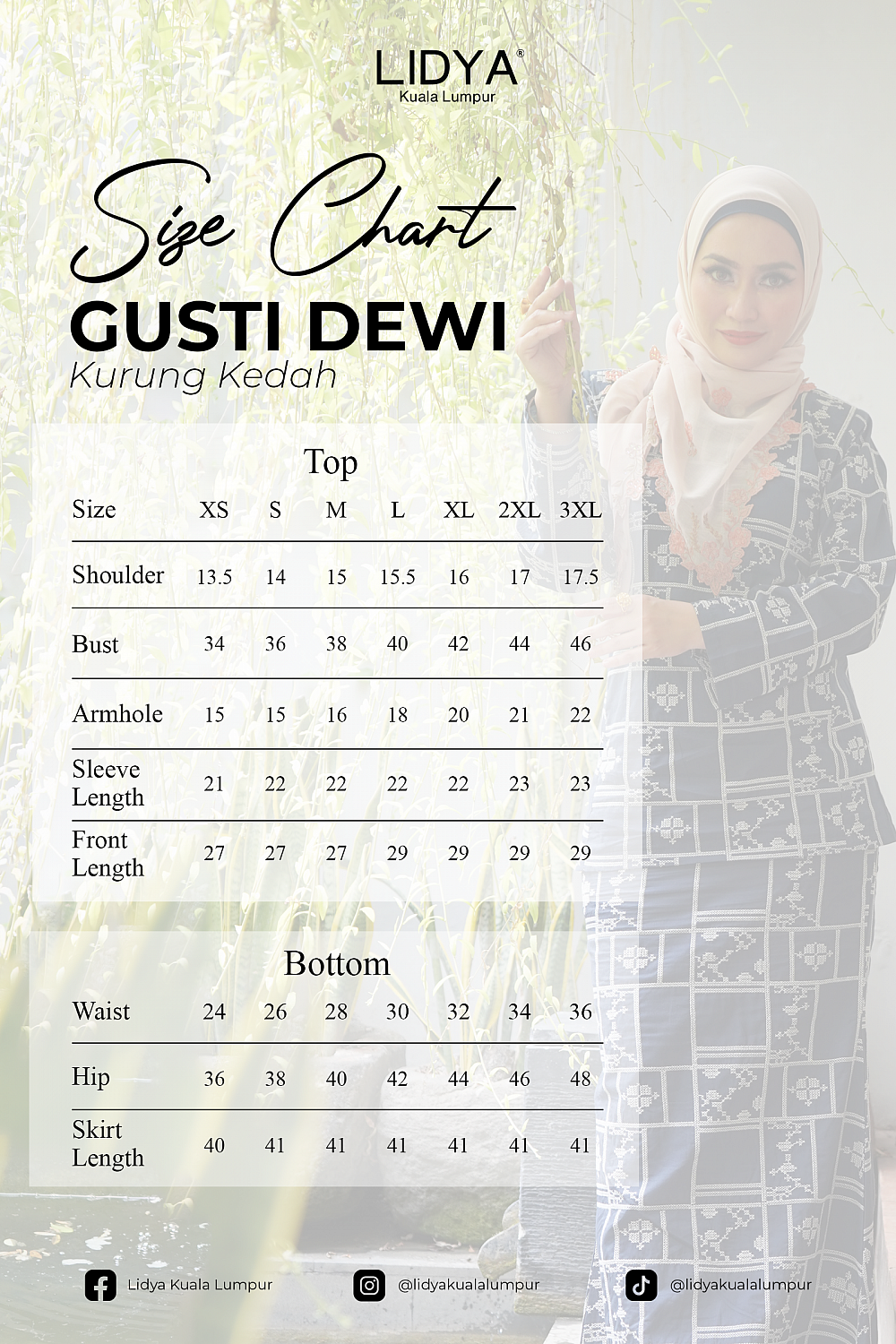 Kurung Kedah Gusti Dewi (Navy Blue)