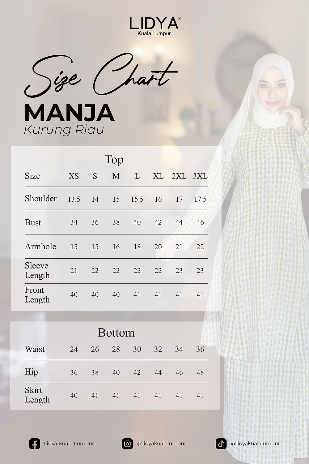 Kurung Riau Manja (Sky Blue)